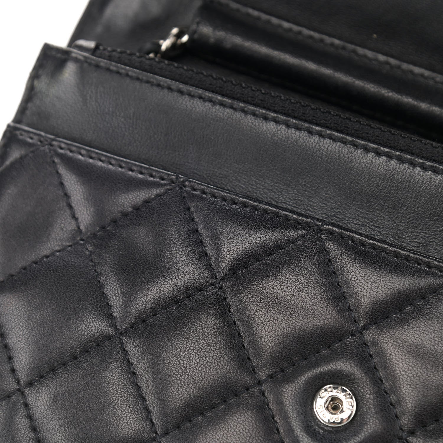 Chanel Lambskin Quilted Wallet On Chain WOC Black 12 of 12