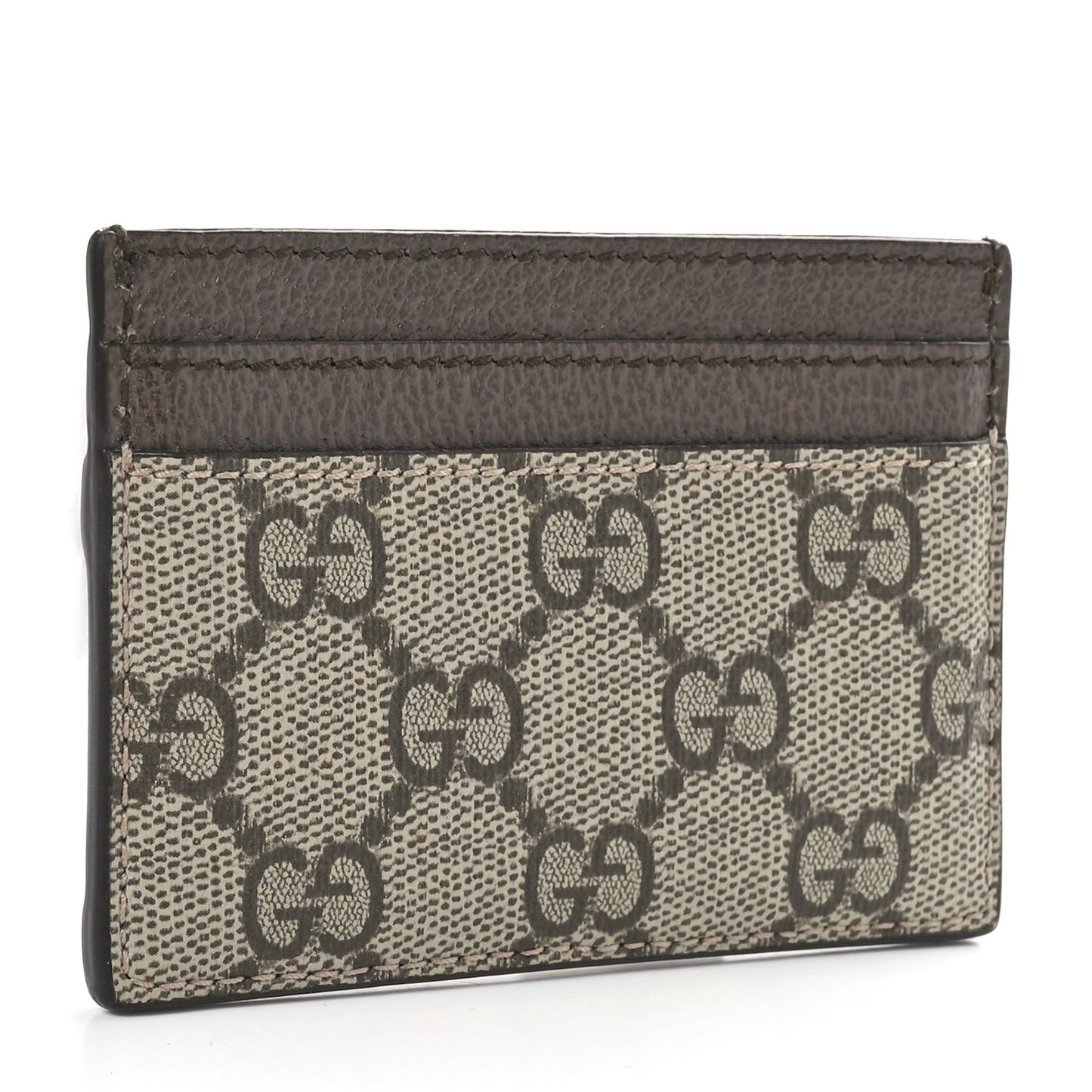 GG Supreme Monogram Ophidia Card Holder Brown