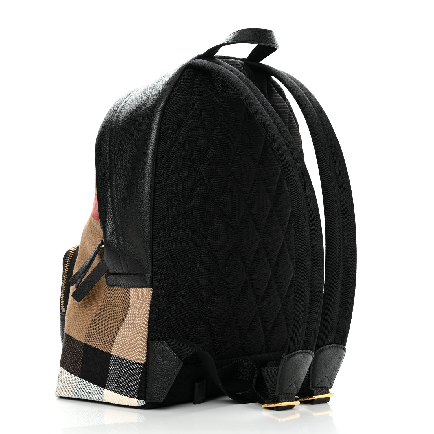 Burberry Mega Check Calfskin Abbeydale Simple Backpack Black Camel 1297006 – FASHIONPHILE