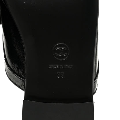 Chanel Shiny Crumpled Lambskin CC Mules 39 Black 8 of 10