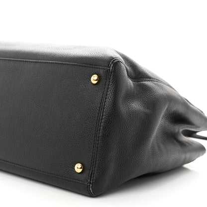 Chanel Calfskin Cerf Executive Shopper Tote Black 10 of 12