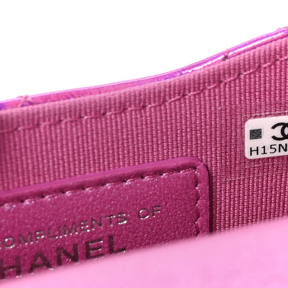 Chanel Iridescent Mirror Goatskin Hook Card Holder Fuchsia 8 of 8