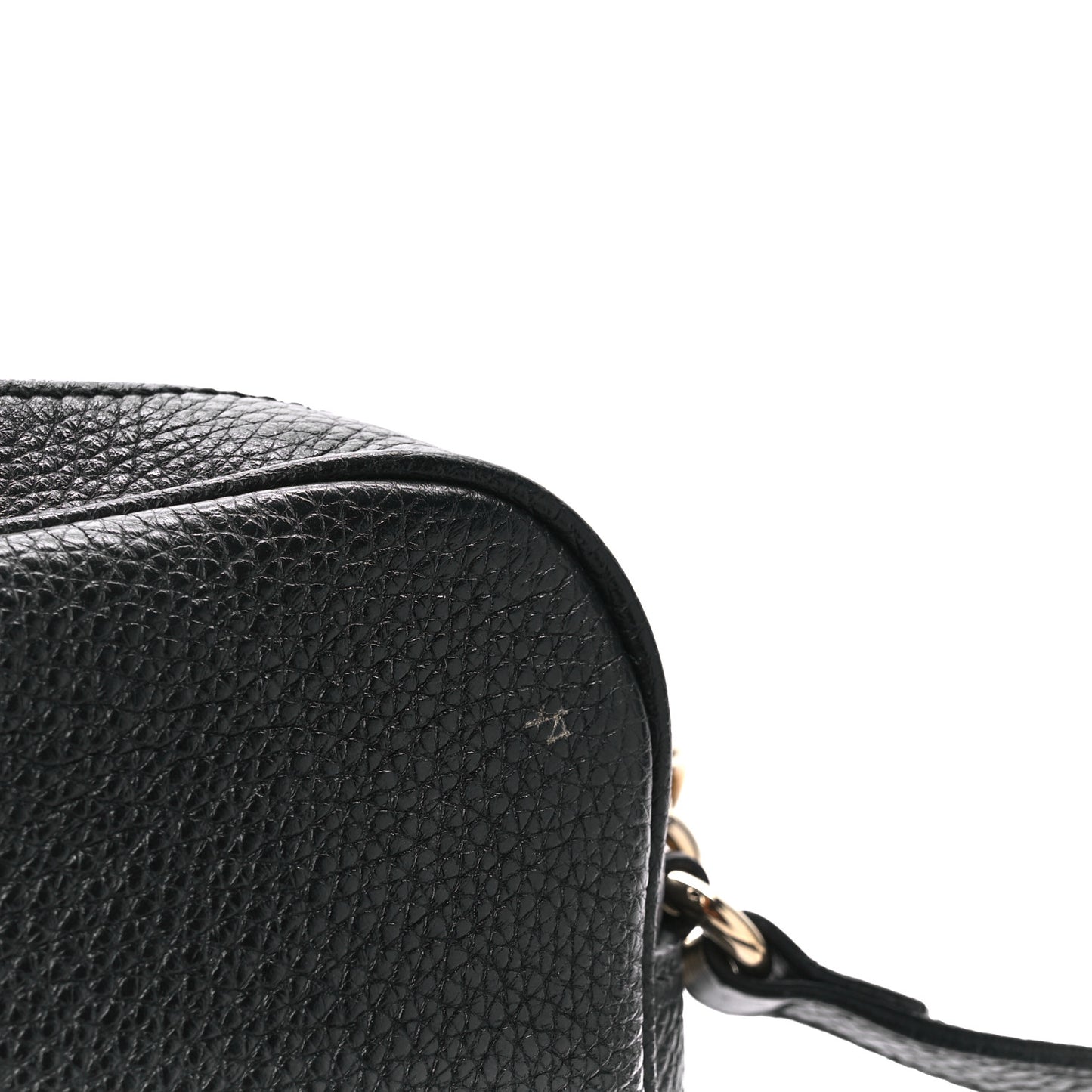 Pebbled Calfskin Small Soho Disco Bag Black