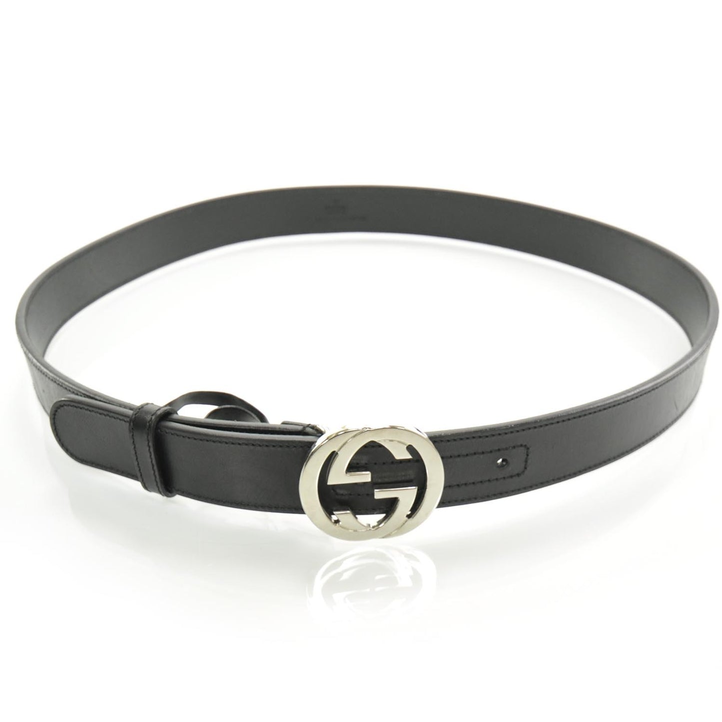 Leather Interlocking G Belt 90 36 Black