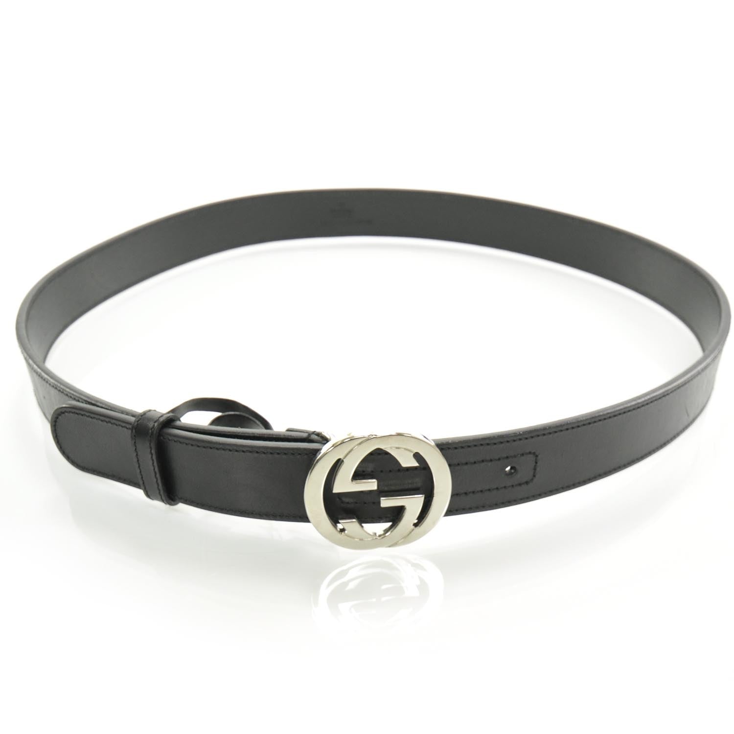 Gucci Leather Interlocking G Belt 90 36 Black 1 of 5