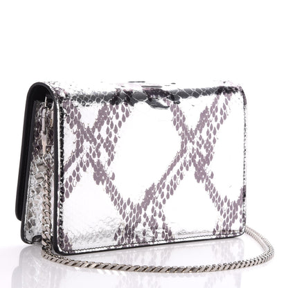 Givenchy Metallic Python Pandora Chain Wallet Silver 3 of 9