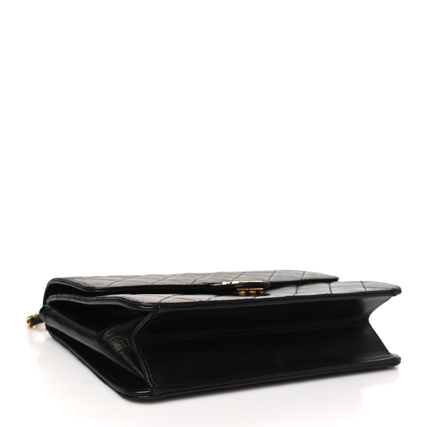 Lambskin Quilted Small Single Flap Black