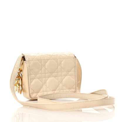 Christian Dior Patent Cannage Mini Crossbody Pouch White 3 of 9