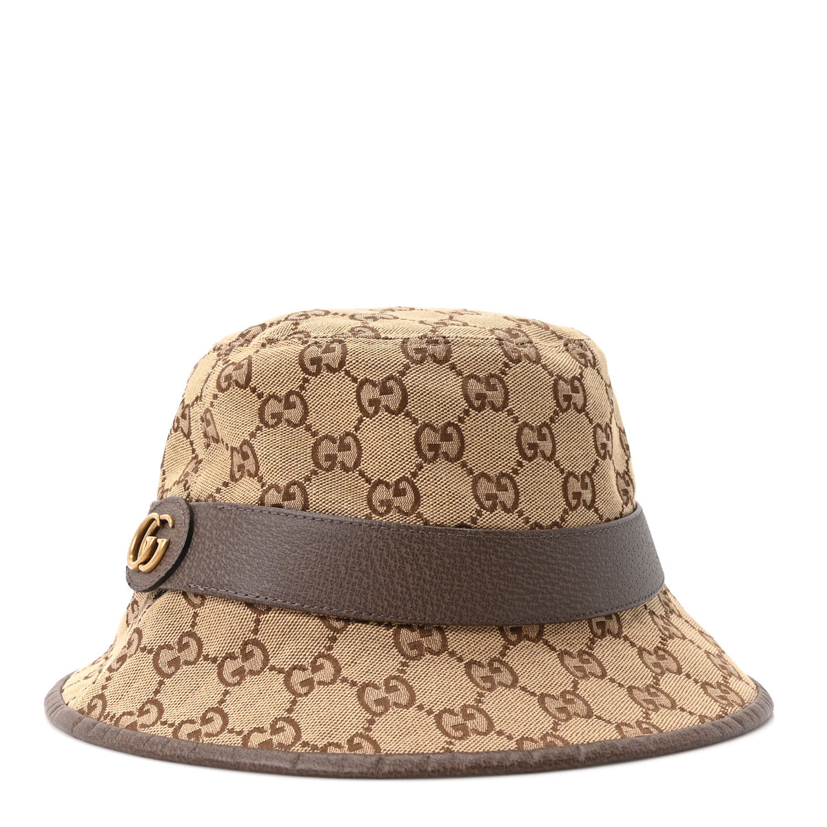 Monogram Textured Dollar Calfskin GG Jago Bucket Hat S Cacao Beige
