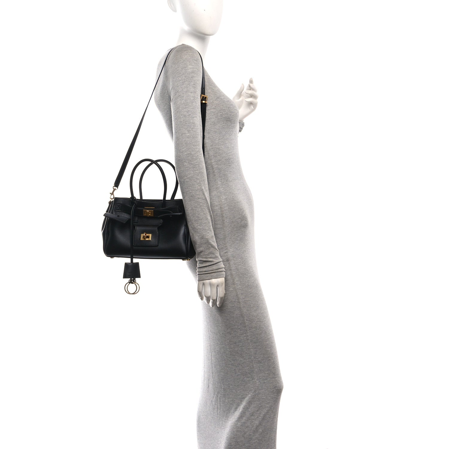 Balenciaga Smooth Calfskin Mini Bel Air Carry All Bag Black 2 of 9