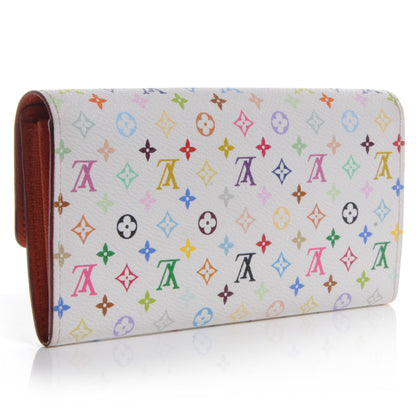 Louis Vuitton Monogram Multicolor Sarah Wallet White Orange 3 of 9