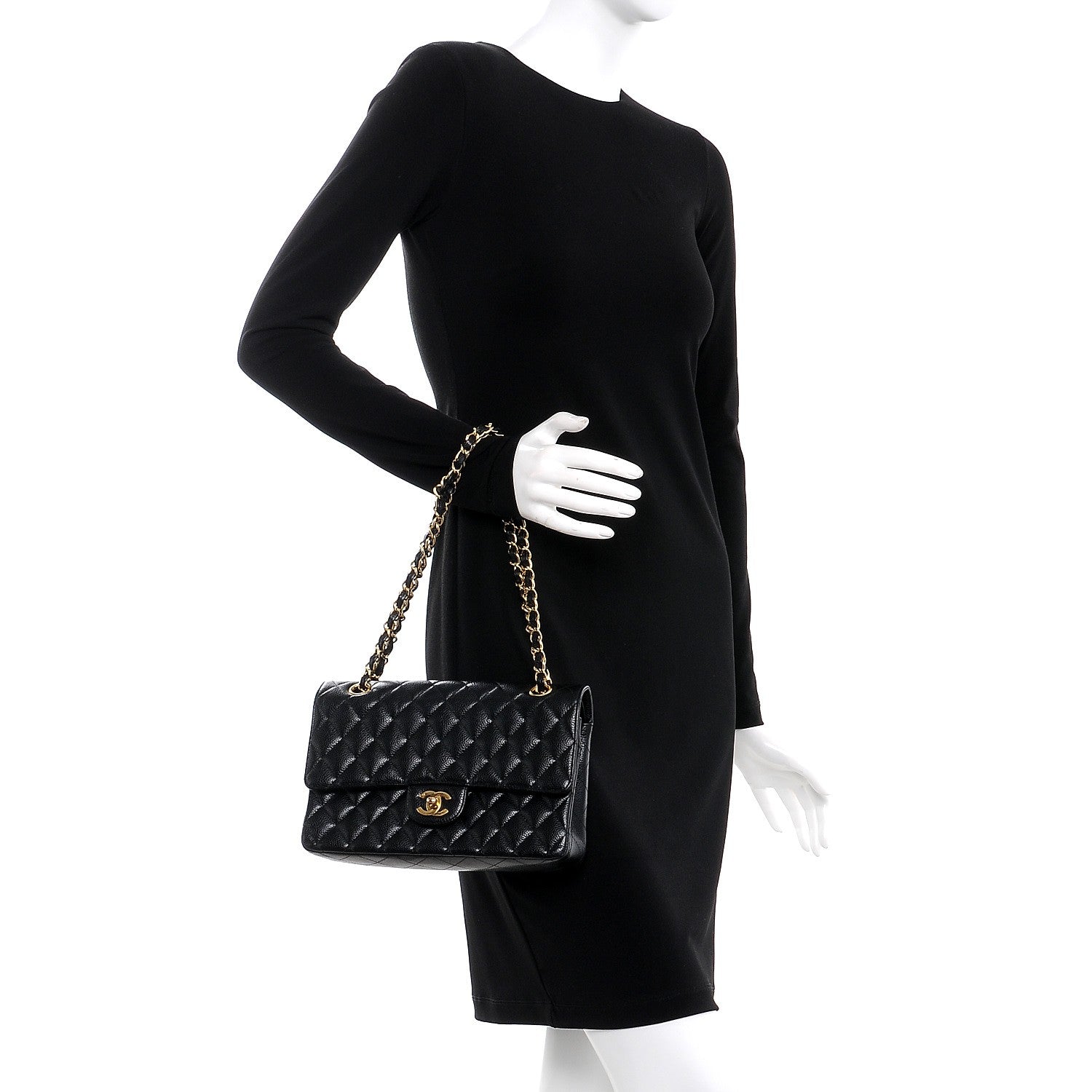 Chanel Caviar Quilted Medium Double Flap Black 3 of 12