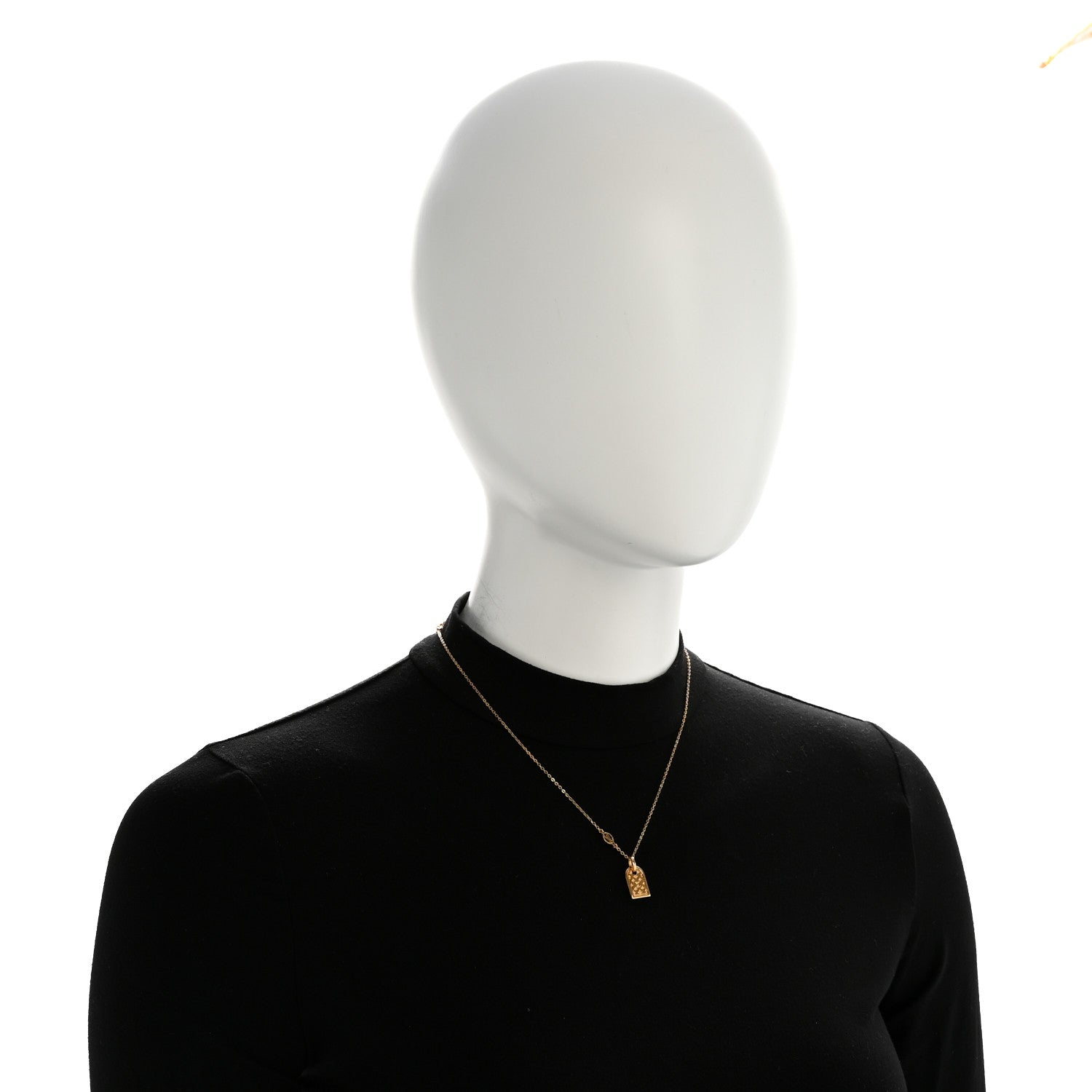 Louis Vuitton Nanogram Name Tag Necklace Gold 2 of 8