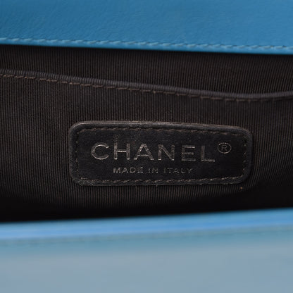 Chanel Patent Calfskin Medium Plexiglass Boy Flap Blue 6 of 20