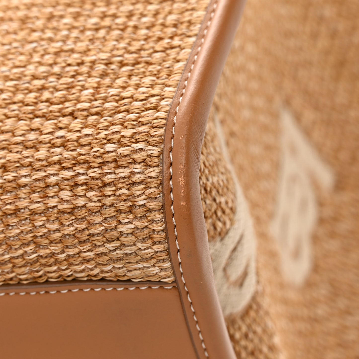 Raffia Calfskin Large Freya Tote Natural