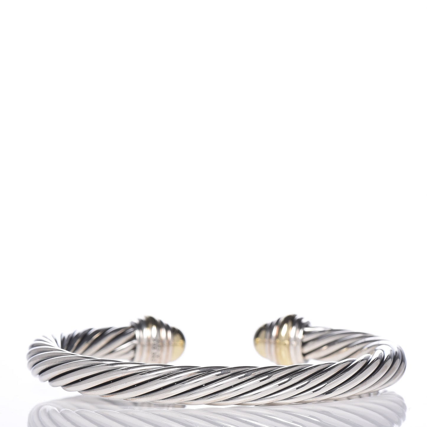 Sterling Silver 14K Yellow Gold 7mm Cable Classics Bracelet