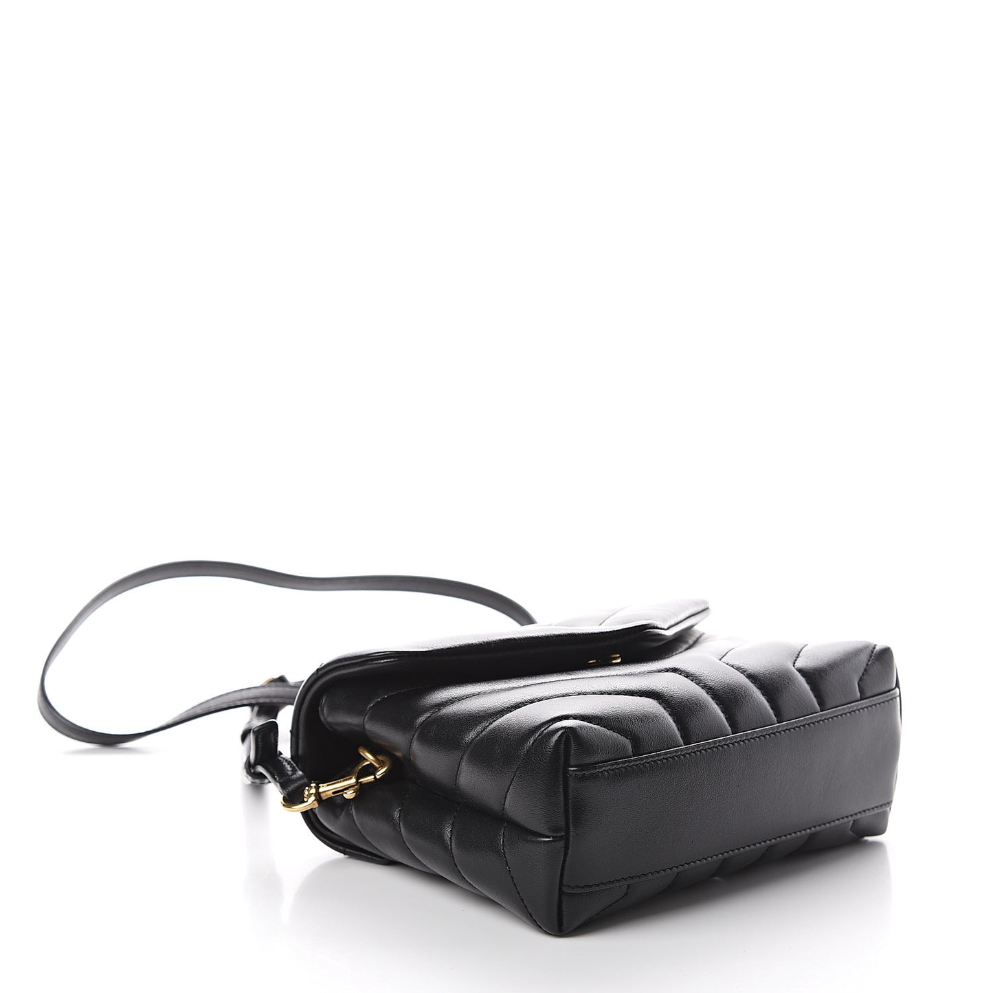 Calfskin Y Quilted Monogram Toy Loulou Crossbody Bag Black