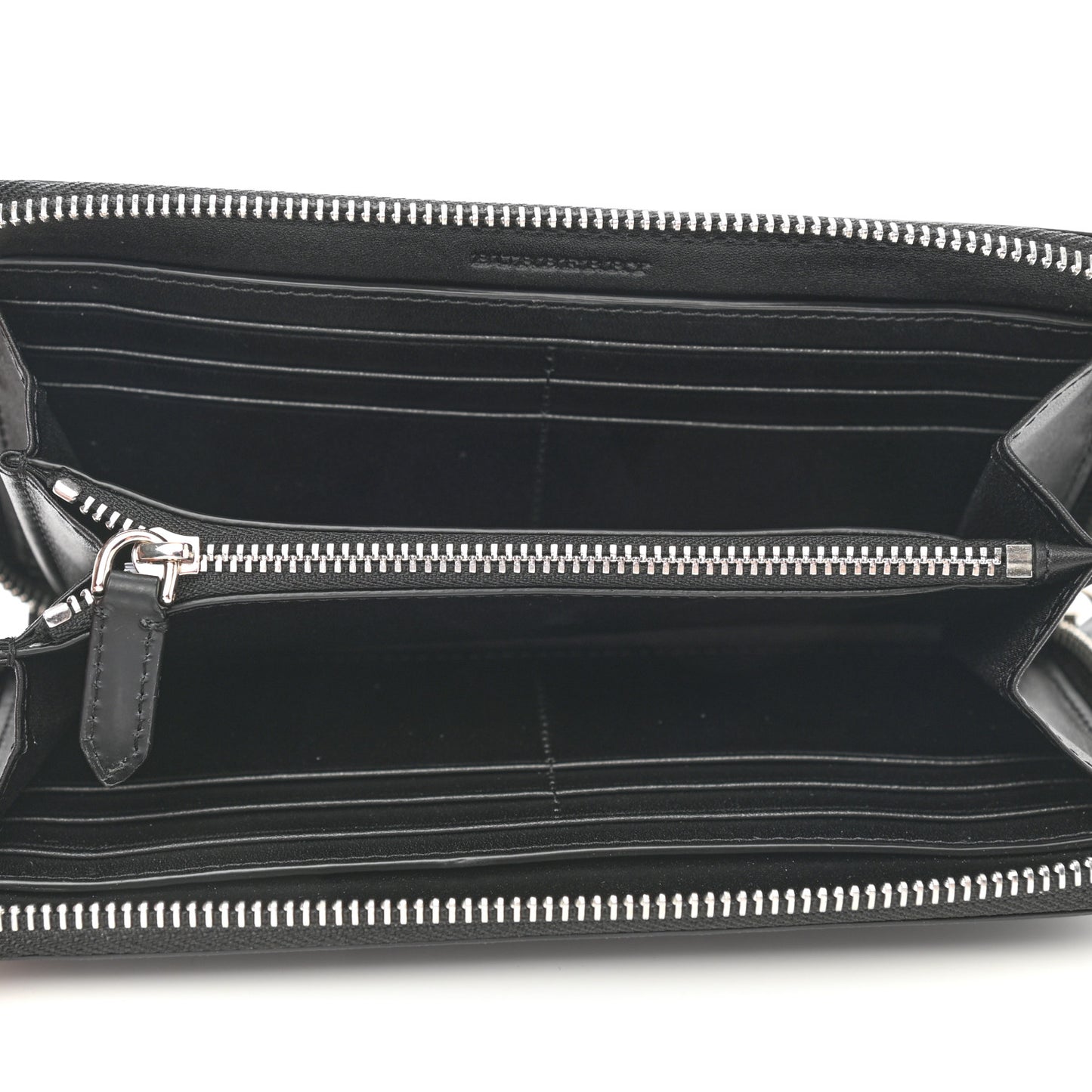 London Check Large Zip Around Wallet Charcoal