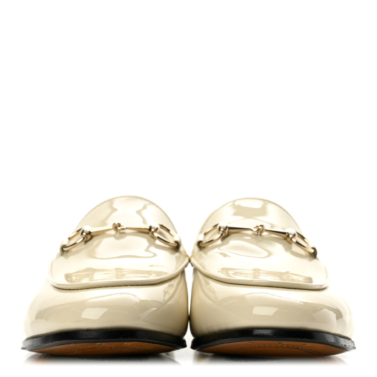 Gucci Patent Womens Jordaan Loafers 38.5 New Ivory 3 of 11