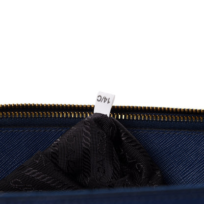 Prada Saffiano Lux Bi-Color Medium Tote Bluette Black 10 of 11