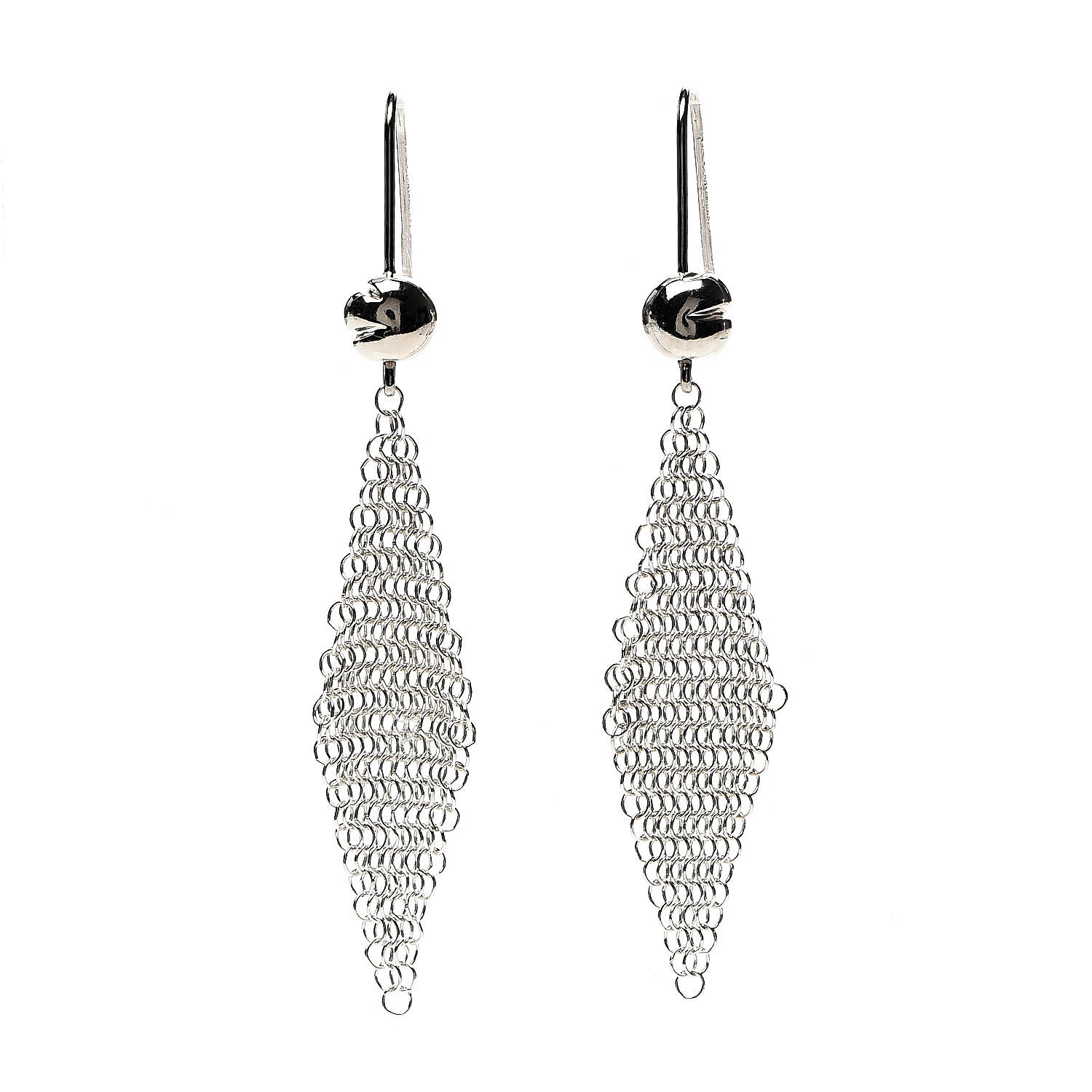 Tiffany Sterling Silver Small Elsa Peretti Mesh Earrings 1 of 4