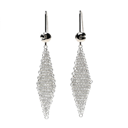 Tiffany Sterling Silver Small Elsa Peretti Mesh Earrings 1 of 4