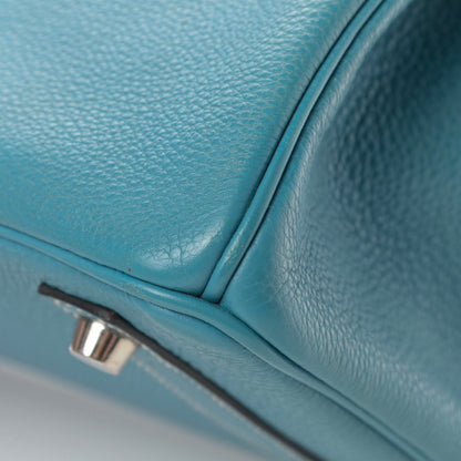Hermes Taurillon Clemence Birkin 30 Blue Jean 43 of 46