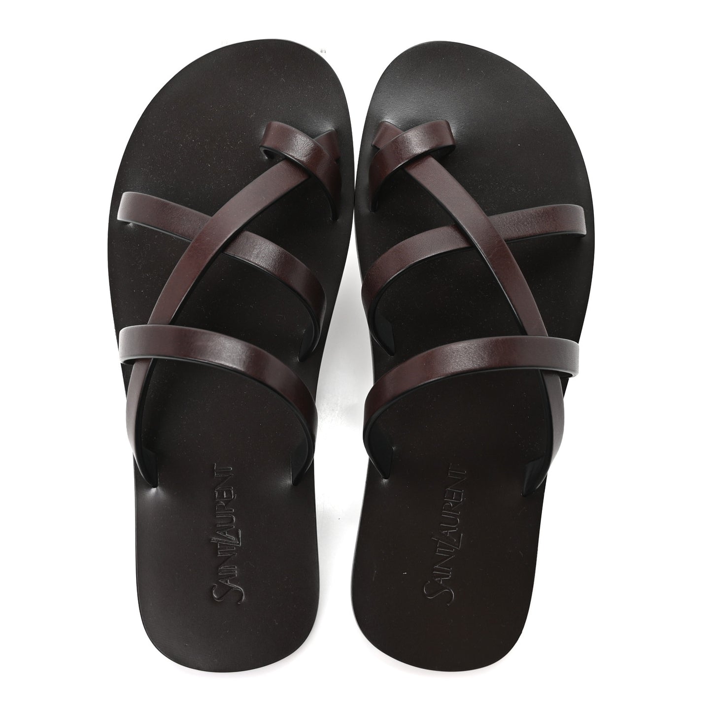 Calfskin Mens Culver Flat Sandals 37.5 Moro