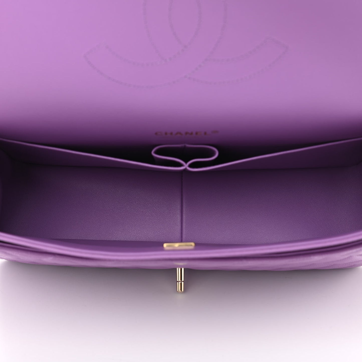 Caviar Quilted Maxi Double Flap Purple