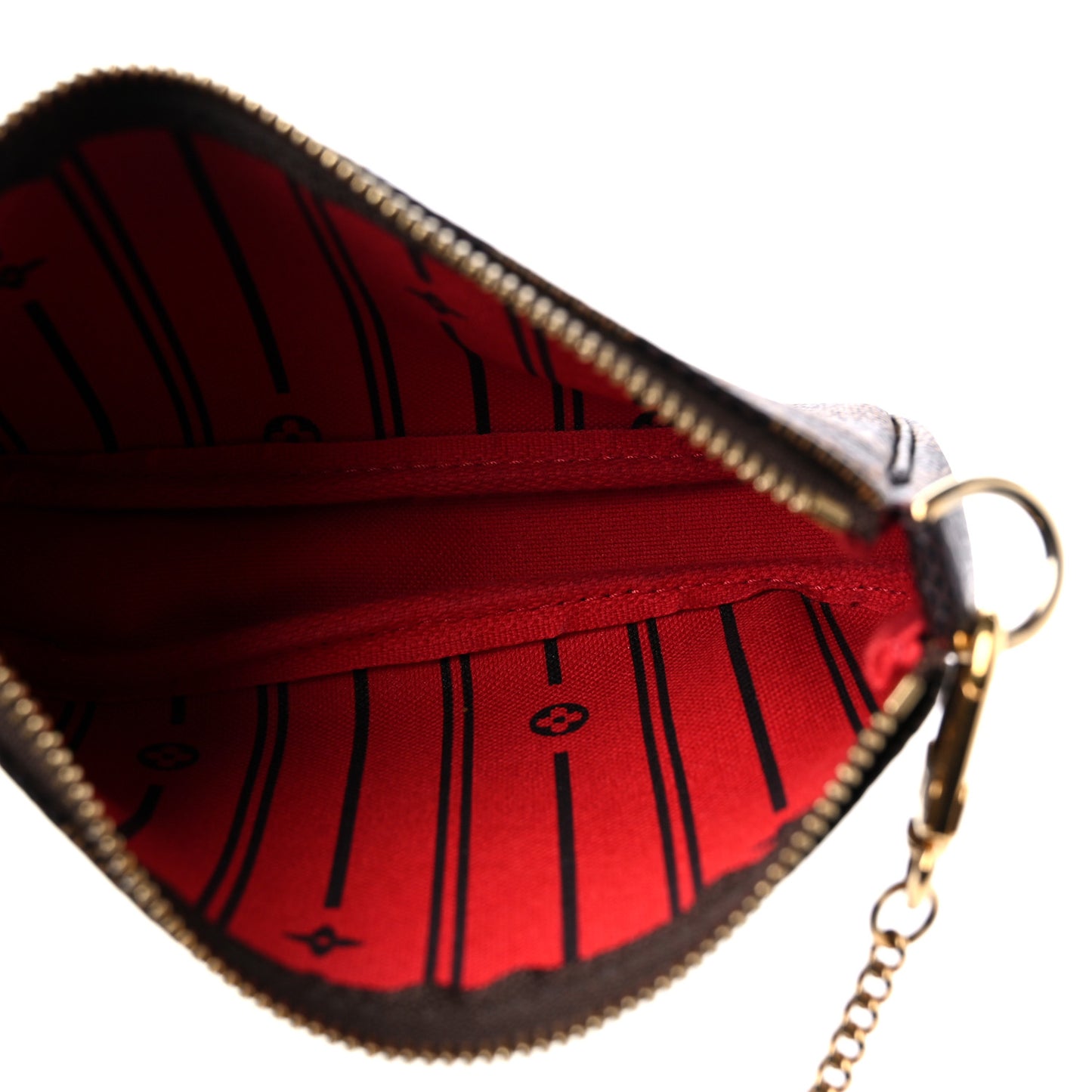 Damier Ebene Complice Trunks and Bags Mini Pochette Accessories Red