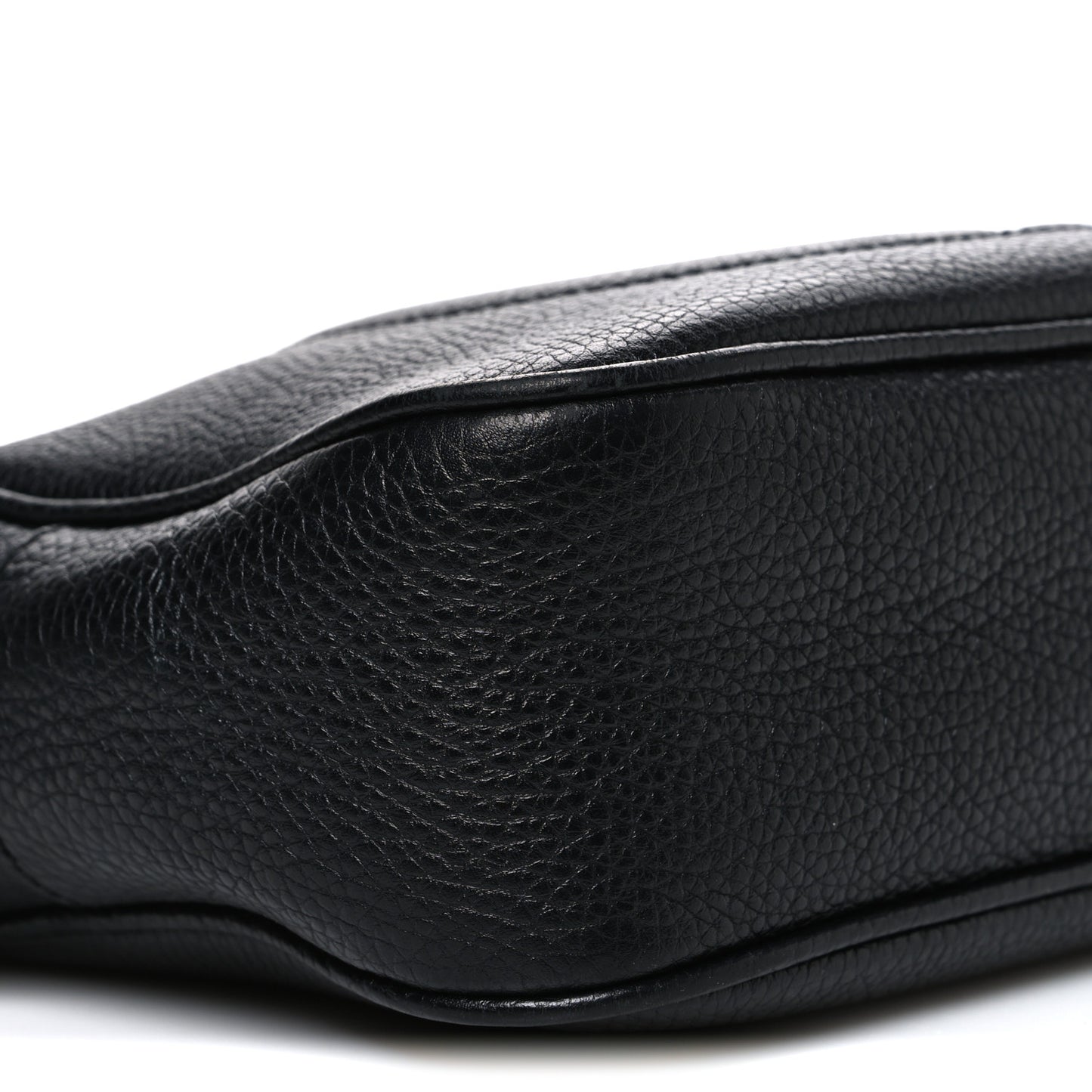 Pebbled Calfskin Small Soho Disco Bag Black