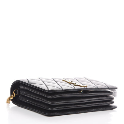 Saint Laurent Lambskin Diamond Quilted Monogram Angie Chain Bag Black 4 of 16