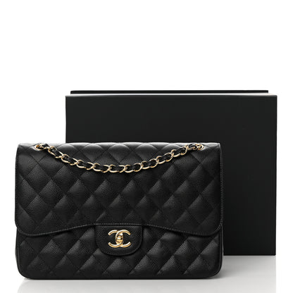 Chanel Caviar Quilted Jumbo Double Flap Black 13 of 13
