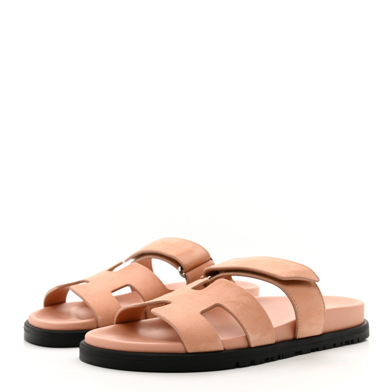 Hermes Suede Goatskin Womens Chypre Sandals 36 Nude 3 of 8