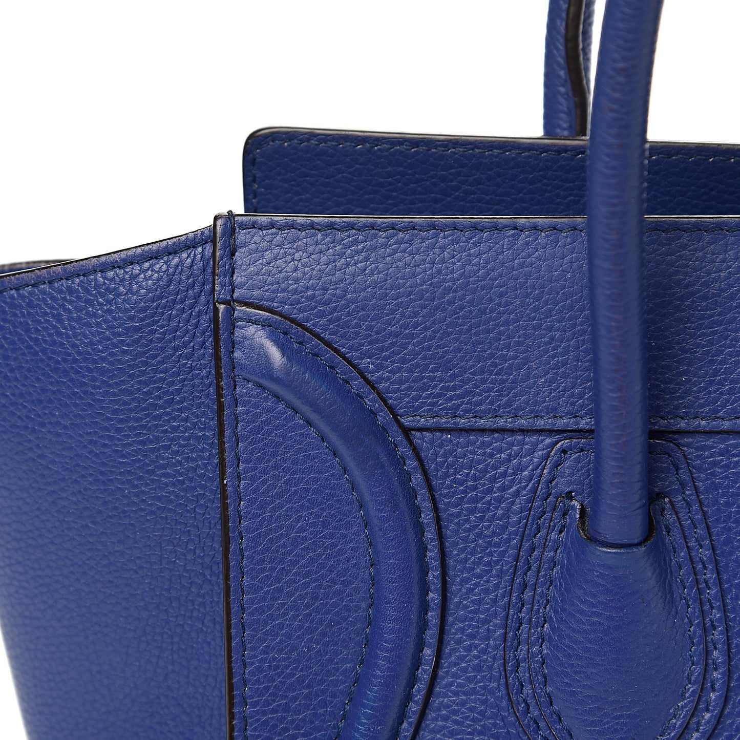 Drummed Calfskin Mini Luggage Indigo
