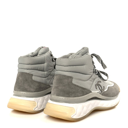Chanel Fabric Suede Womens CC Sneakers 39 Grey 5 of 11