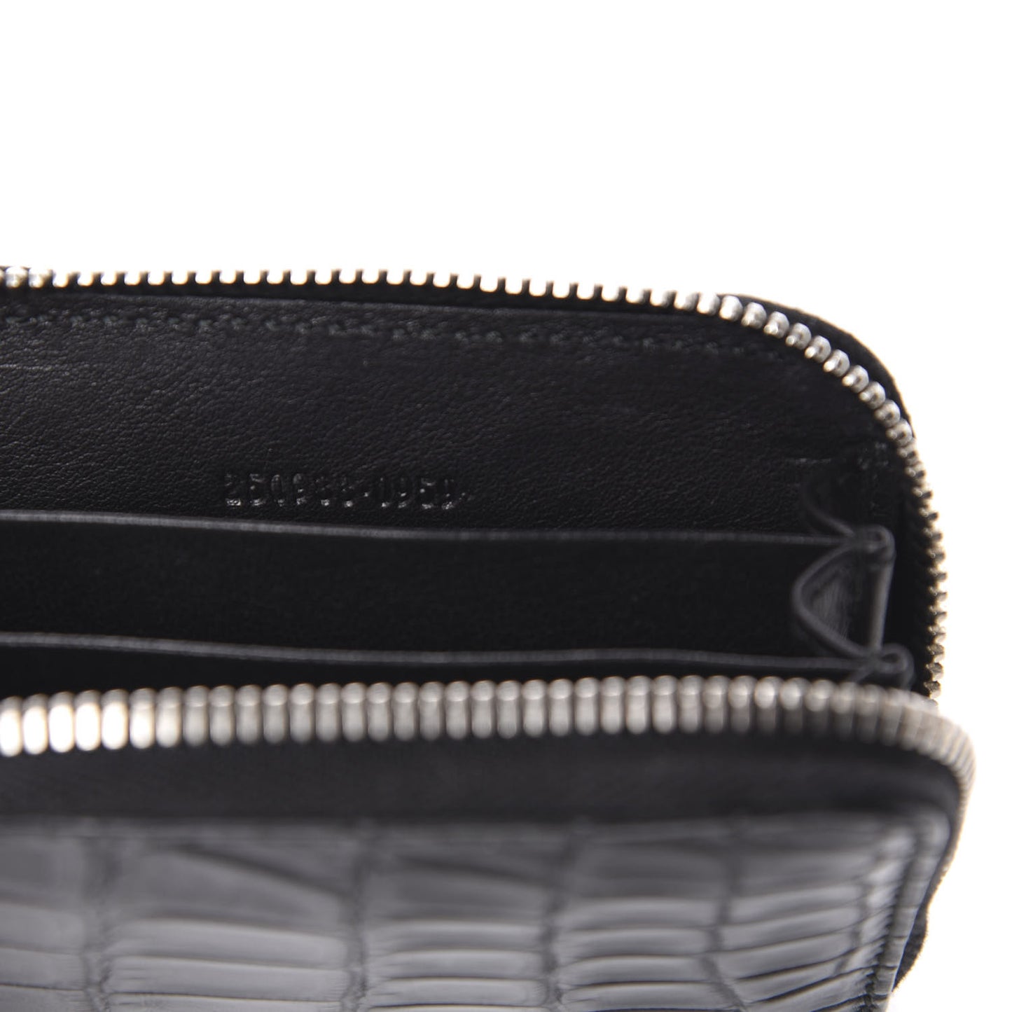 Crocodile Zip Around Card Case Black