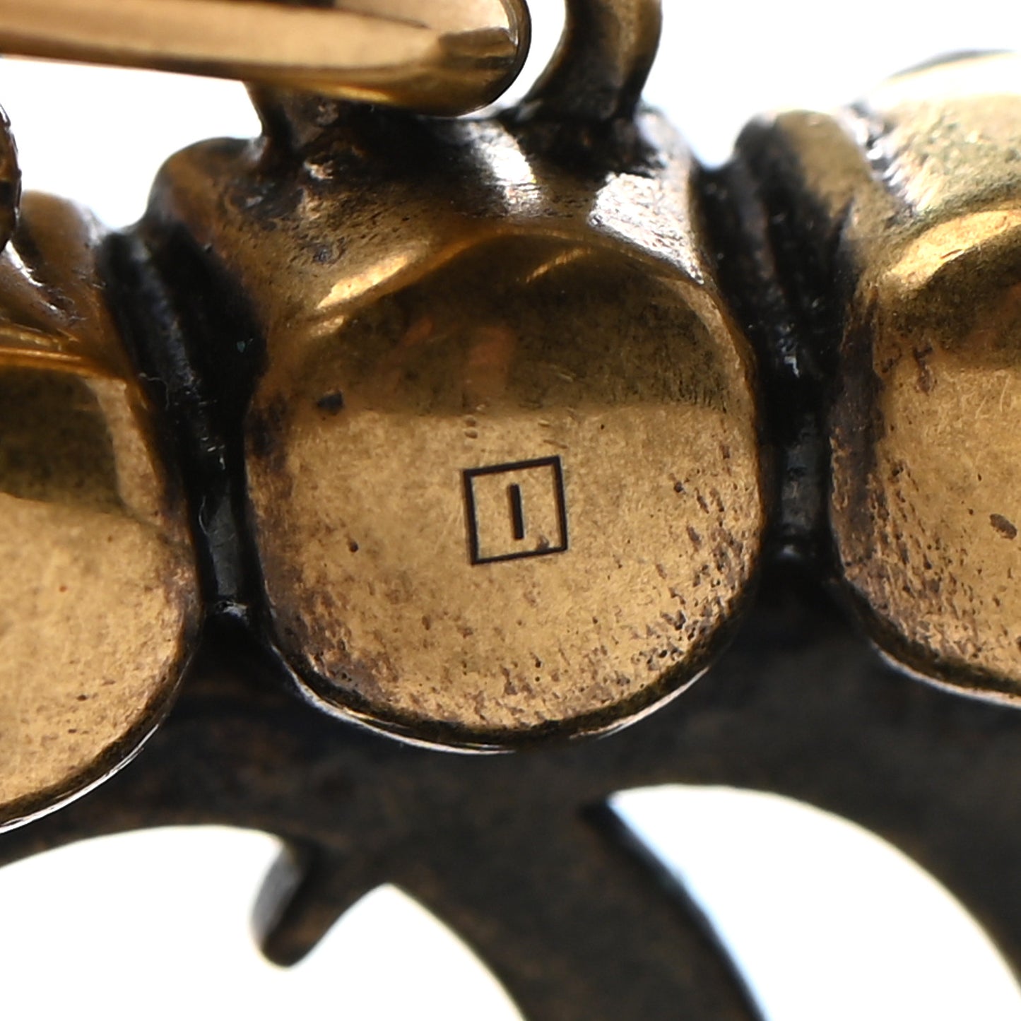 Crystal Embellished Double G Necklace Aged Gold