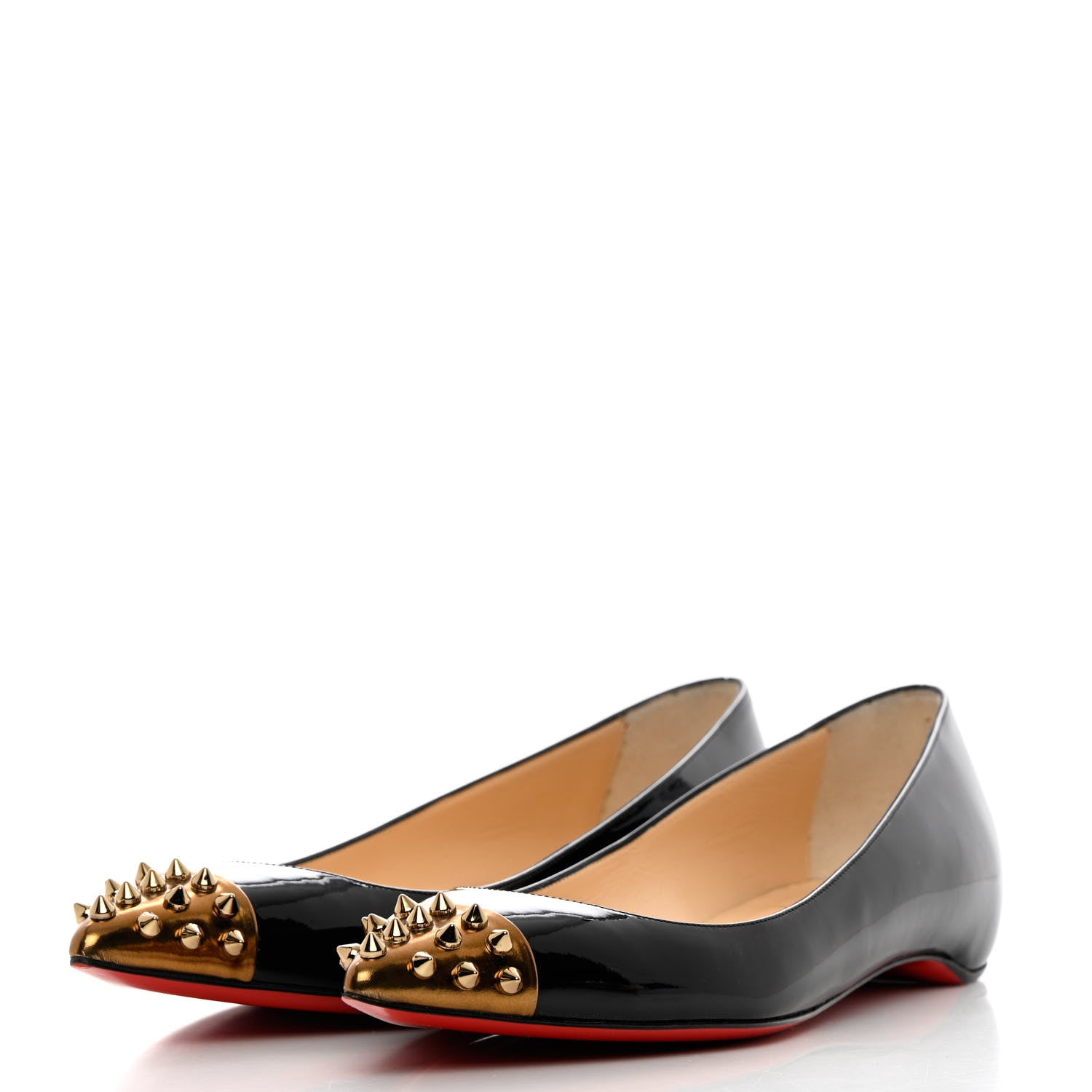 Christian Louboutin Patent Specchio Toe Geo Pump Flat 39.5 Black Bronze 3 of 13