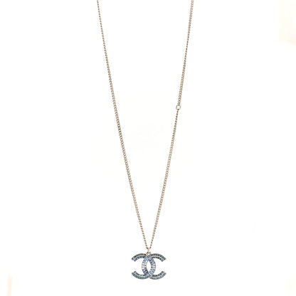 Chanel Crystal Baguette CC Necklace Blue 1 of 6