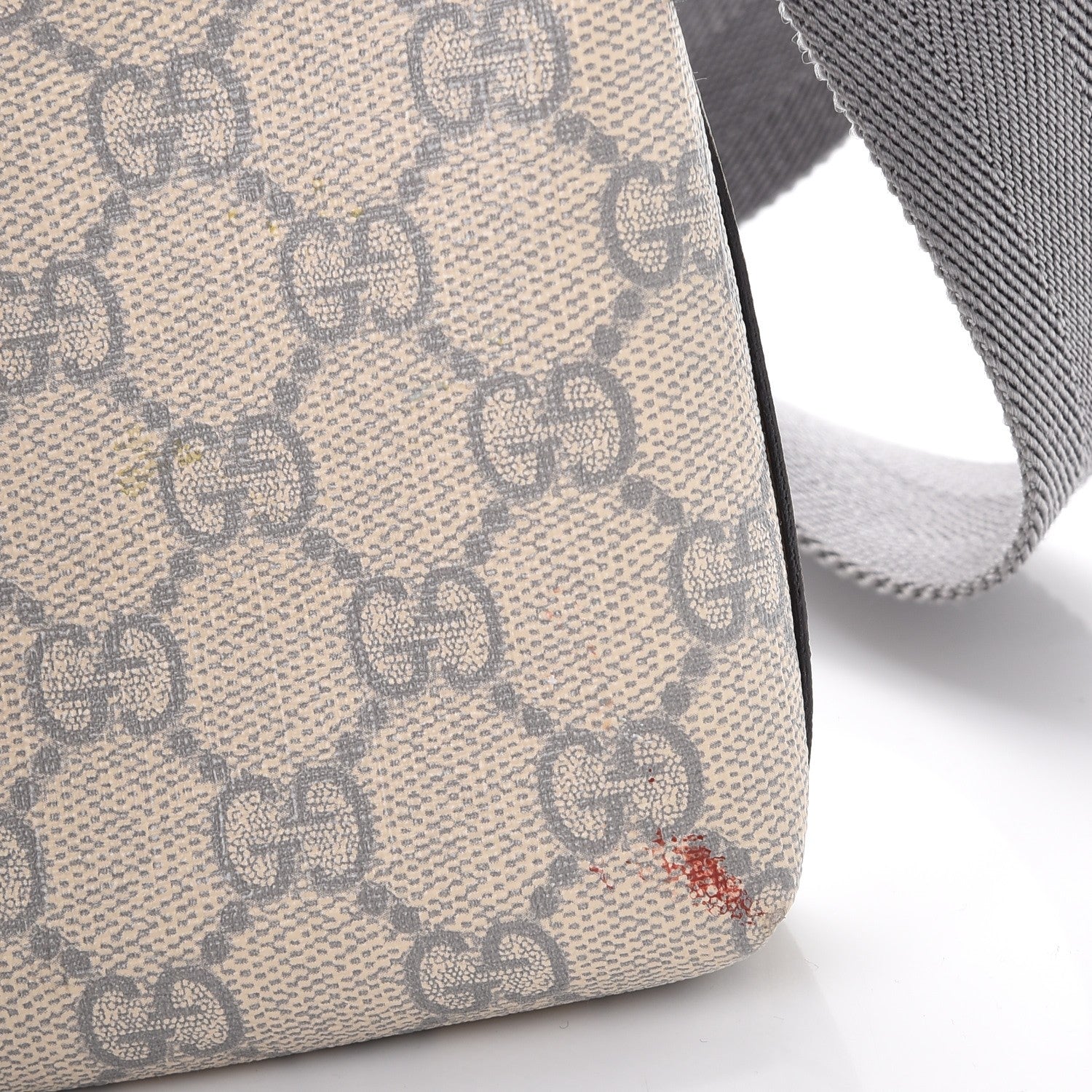 Gucci GG Supreme Monogram Selleria Calfskin Small Satchel Messenger Bag Ecru Grigio 8 of 12