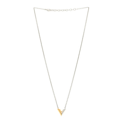 Louis Vuitton Essential V Necklace Silver Gold 2 of 4