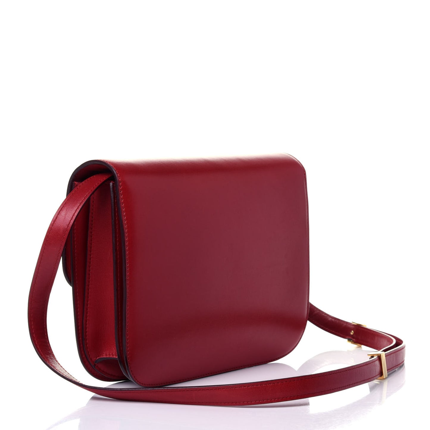 Box Calfskin Medium Classic Box Flap Bag Red
