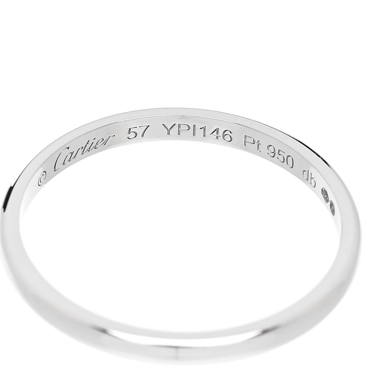 Cartier Platinum 2mm 1895 Wedding Band Ring 57 8 4 of 5
