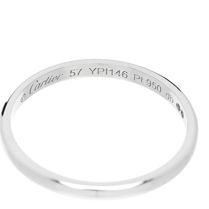 Cartier Platinum 2mm 1895 Wedding Band Ring 57 8 4 of 5