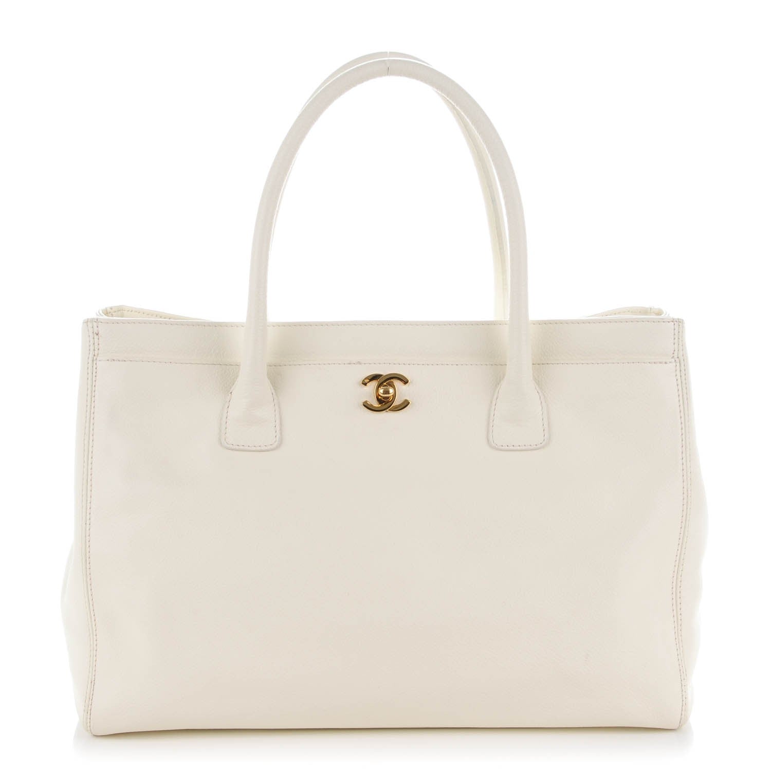 Chanel Calfskin Cerf Executive Shopper Tote White 1 of 9