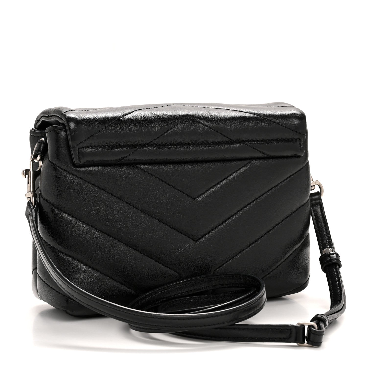 Saint Laurent Calfskin Y Quilted Monogram Toy Loulou Crossbody Bag Black 3 of 14