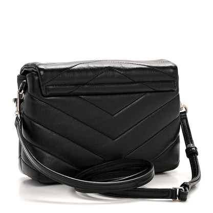 Saint Laurent Calfskin Y Quilted Monogram Toy Loulou Crossbody Bag Black 3 of 14