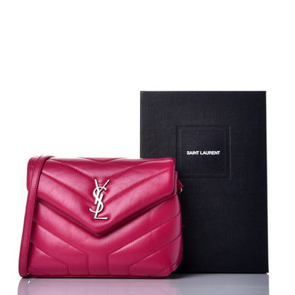 Saint Laurent Calfskin Y Quilted Monogram Toy Loulou Crossbody Bag Freesia 10 of 10