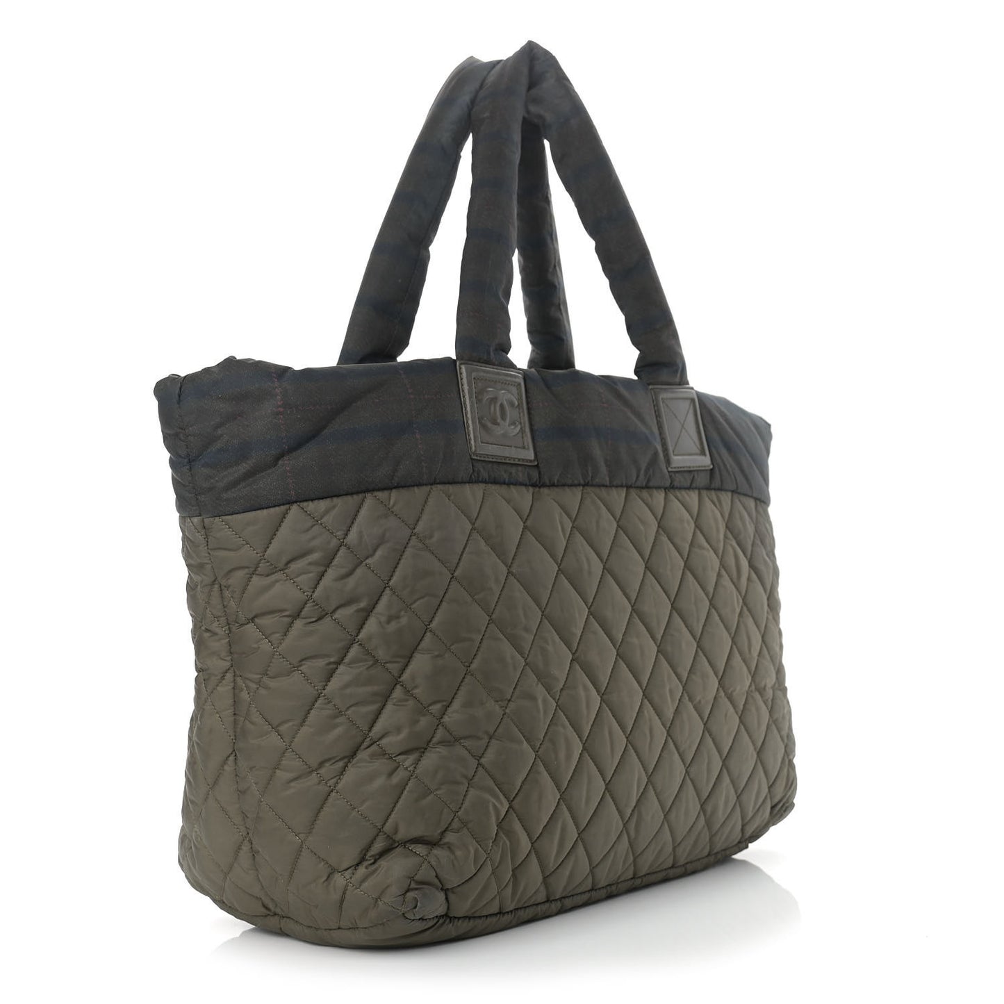 Nylon Quilted Large Coco Cocoon Tote Khaki